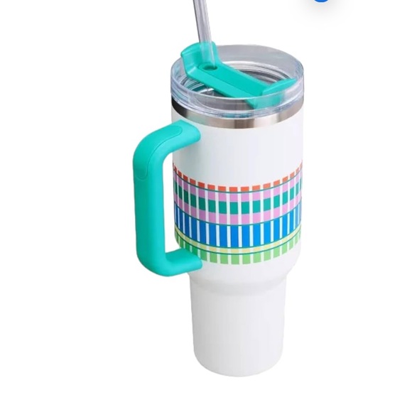 STANLEY H2.0 FlowState Stainless Steel Vacuum Lid  (Summer Plaid, 40 oz) Tumbler - Picture 2 of 7